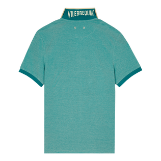 Men Cotton Changing Color Pique Polo Shirt Emerald 后视图