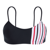 Haut de maillot de bain brassière femme - Vilebrequin x Ines de la Fressange Bleu marine vue de face