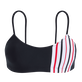 Women Bustier Bikini Top - Vilebrequin x Ines de la Fressange Navy front view