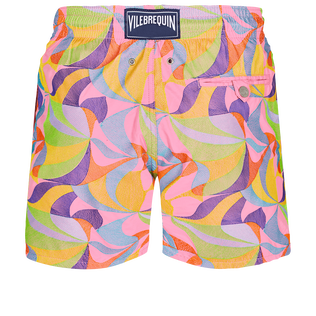 Men Swim Trunks Embroidered 1984 Invisible Fish - Limited Edition Pink polka back view