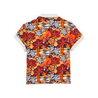 Camicia bambino in cotone Monoi Turtles Albicocca vista posteriore