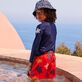 Rash guard bambini a maniche lunghe tinta unita Blu marine dettagli vista 1