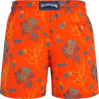 Men Swim Trunks Embroidered Medusa Flowers - Limited Edition Apricot back view
