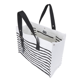 Big Beach Bag Rayures Black/white vista indossata posteriore