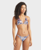Women Halter Bikini Top Disco Butterflly Blush 正面穿戴视图