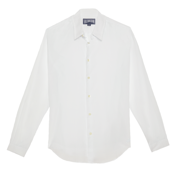 Unisex Cotton Voile Lightweight Shirt Solid - Caracal - White