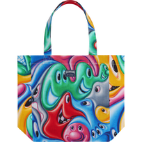 Bolso tote con estampado Faces In Places - Vilebrequin x Kenny Scharf Multicolores vista frontal