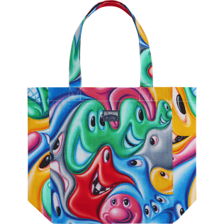 Bolso tote con estampado Faces In Places - Vilebrequin x Kenny Scharf Multicolores vista frontal