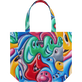Tote bag Faces In Places - Vilebrequin x Kenny Scharf Multicolor front view