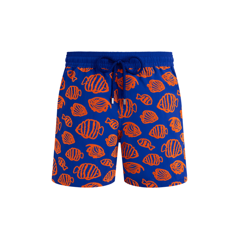 Vilebrequin Mens Marrakech Moorea Graphic-print Swim Shorts Xxl In Blue
