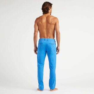 Men Cotton Chino Pants Solid Earthenware back worn view