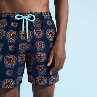 Men Swim Trunks Embroidered Poulpes Neon - Limited Edition Navy details view 1