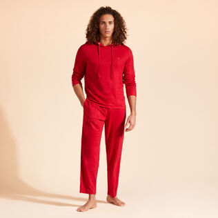 Men Linen Long-sleeves Hoodie T-shirt Moulin rouge details view 1