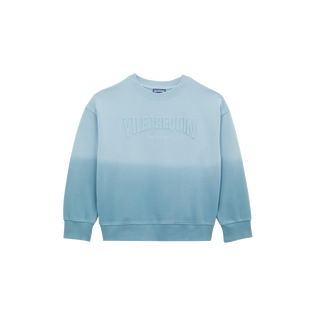 Sweat en coton organique Enfant Topaze bleue vue de face