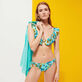 Braguita de bikini de corte brasileño con tiras anudadas en los laterales y estampado Butterflies para mujer Laguna detalles vista 3