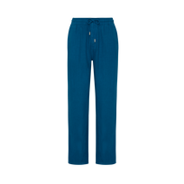 Men Linen Pants Solid Peacock front view