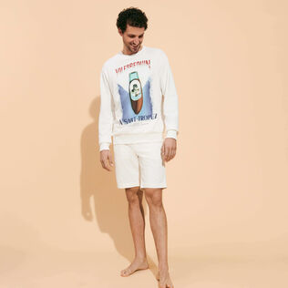 Sudadera de cuello redondo de algodón con estampado Inboard Boat para hombre Off white detalles vista 1