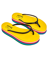 Sandalias con plataforma multicolor para mujer - Vilebrequin x JCC+ - Edición limitada Multicolores vista frontal