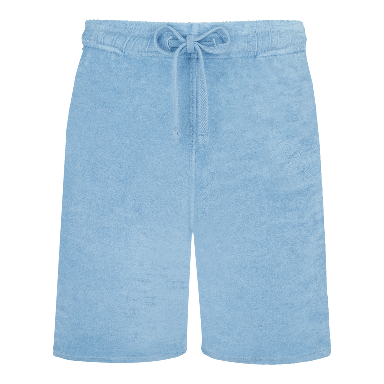 Men Terry Bermuda Shorts Solid Mineral Dye - Bermuda - Bolide - Blue - Size XXL - Vilebrequin