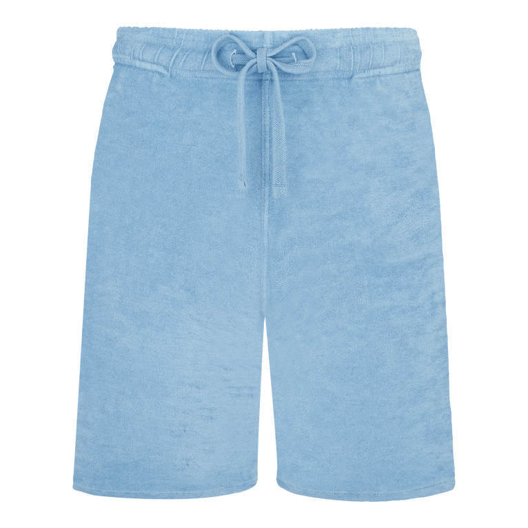 Men Terry Bermuda Shorts Solid Mineral Dye - Bolide - Blue