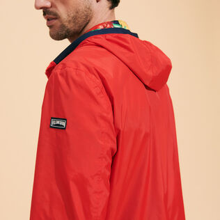 Men Reversible Windbreaker Jacket Marché Provencal Poppy red details view 3