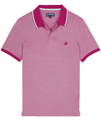 Men Cotton Pique Polo Shirt Solid Crimson purple front view