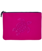 Bolsa de playa con cremallera y estampado Turtle Morado vista frontal