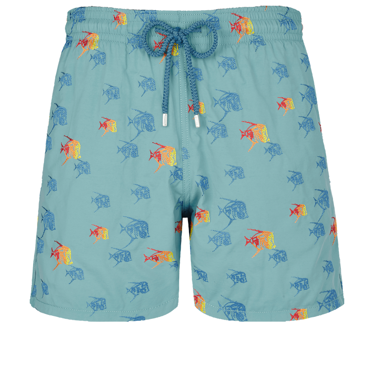 Men Swim Shorts Embroidered Piranhas - Swimming Trunk - Mistral - Blue - Size S - Vilebrequin