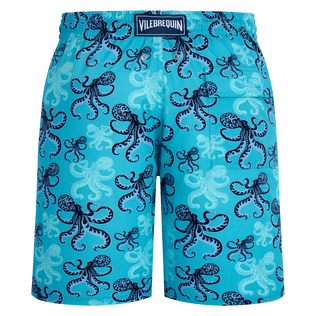 Bañador elástico largo con estampado Poulpes para hombre Bora bora vista trasera