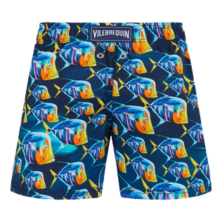 Piranhas Stretch-Badeshorts für Jungen Marineblau Rückansicht