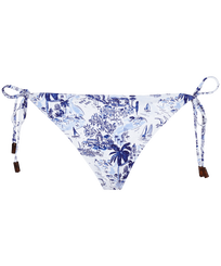 Women Side Tie Bikini Bottom Riviera Ink front view