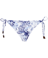 Women Side Tie Bikini Bottom Riviera Ink front view