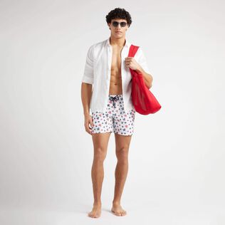 Bañador con bordado Micro Ronde des Tortues para hombre de edición limitada Blanco detalles vista 1