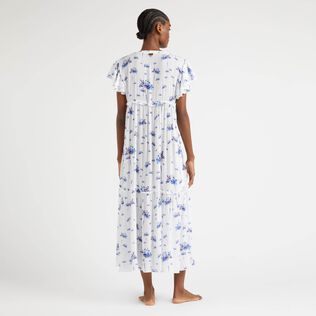 女士 Herbier 长款粘胶纤维连衣裙 Off white 背面穿戴视图