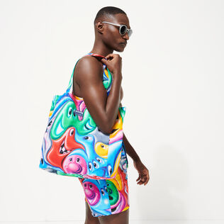 Borsa tote Faces In Places - Vilebrequin x Kenny Scharf Multicolore vista indossata posteriore