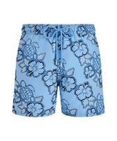 男士 Hibiscus 刺绣游泳短裤 - 限量版 Flax flower 正面图