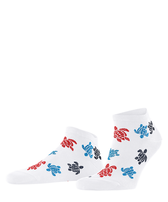Calze corte uomo Rondes des Tortues Multicolores - Vilebrequin x Falke Bianco vista frontale indossata