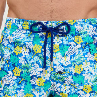 Men Classic Printed - Men Swimwear Tropical Turtles Vintage, Lazulii blue details view 1