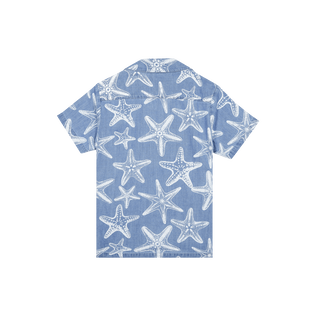 男童 Starfish 印花轻盈牛仔布衬衫 Bleach denim w4 后视图