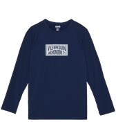 Camiseta de baño con protección solar para hombre - Vilebrequin x Highsnobiety Press blue vista frontal
