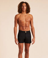 Men Wool Swim Trunks Tailoring Black front worn view