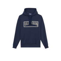 Solid Sweatshirt aus Baumwolle für Herren Marineblau Vorderansicht