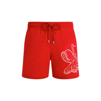 Pantaloncini mare uomo corti elasticizzati Placed Poulpe Papavero vista frontale