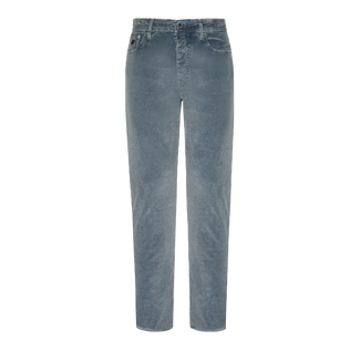 Men Vintage Faded 5-Pocket Corduroy Pants Beige / grey front view