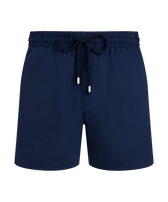 Men Stretch Short Swim Shorts Solid Navy front view