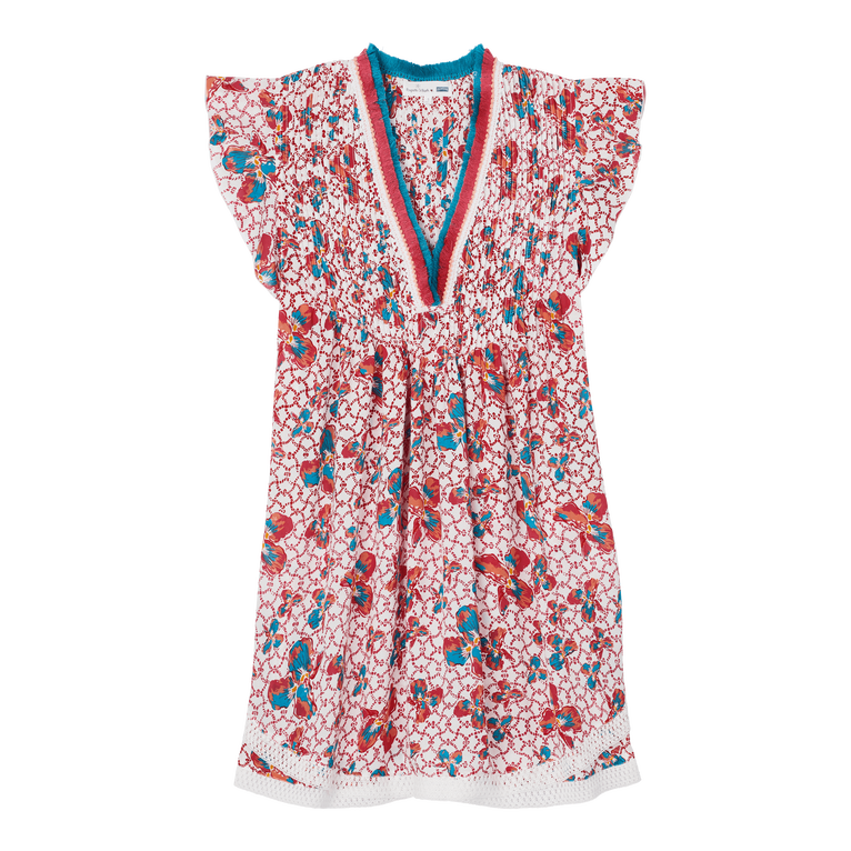 Minivestido De Encaje Con Estampado Iris Para Mujer - Vilebrequin X Poupette St Barth - Vestido - Sasha - Rojo