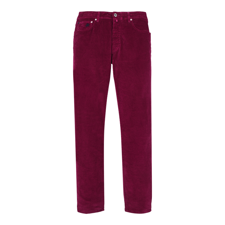 Pantalon En Velours Côtelé 5 Poches Homme 1500 Raies - Gbetta18 - Rouge