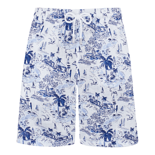 Bermudas de lino con estampado Riviera para hombre