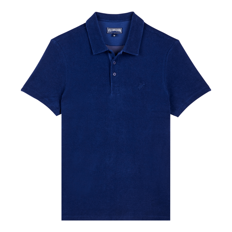 Polo En Coton Éponge Organique Homme Uni - Phoenix - Bleu