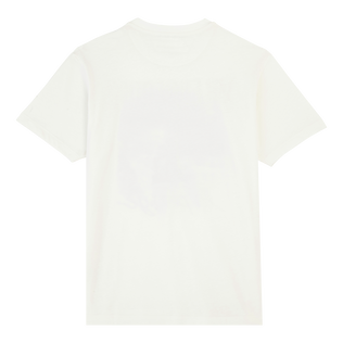 Men Cotton T-Shirt Wave on VBQ Beach Off white back view